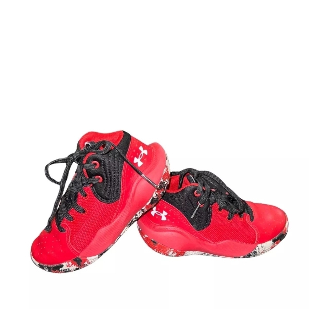 Under Armour Kids Jet Red Basketball Shoes Sneakers Size 11